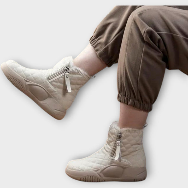 Insulated Quilted Zip-Up Winter Boots
