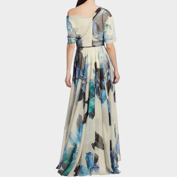 Elegant One-Shoulder Flowing Maxi Dress