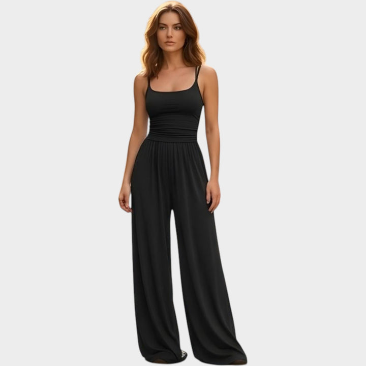 Sleek Strappy Wide-Leg Jumpsuit