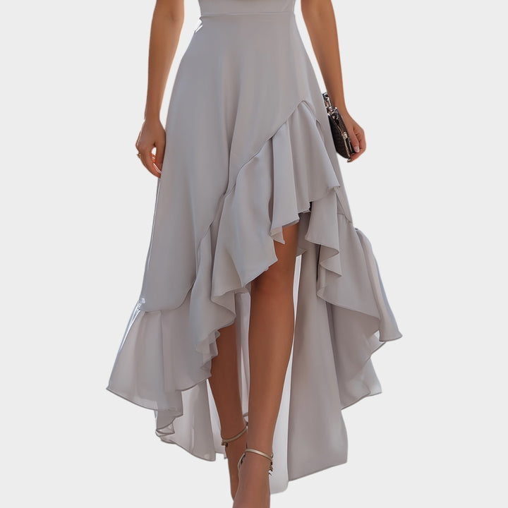Elegant High-Low Ruffle Dress