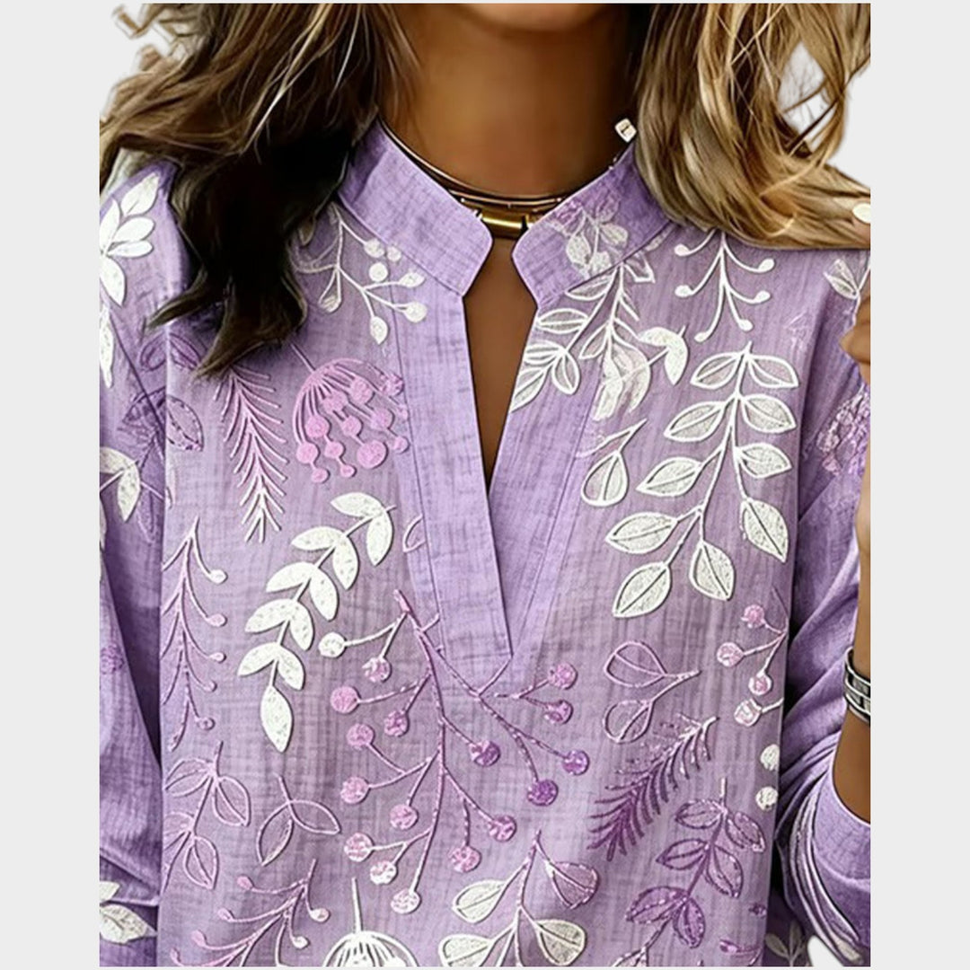 Botanical Print Relaxed Blouse