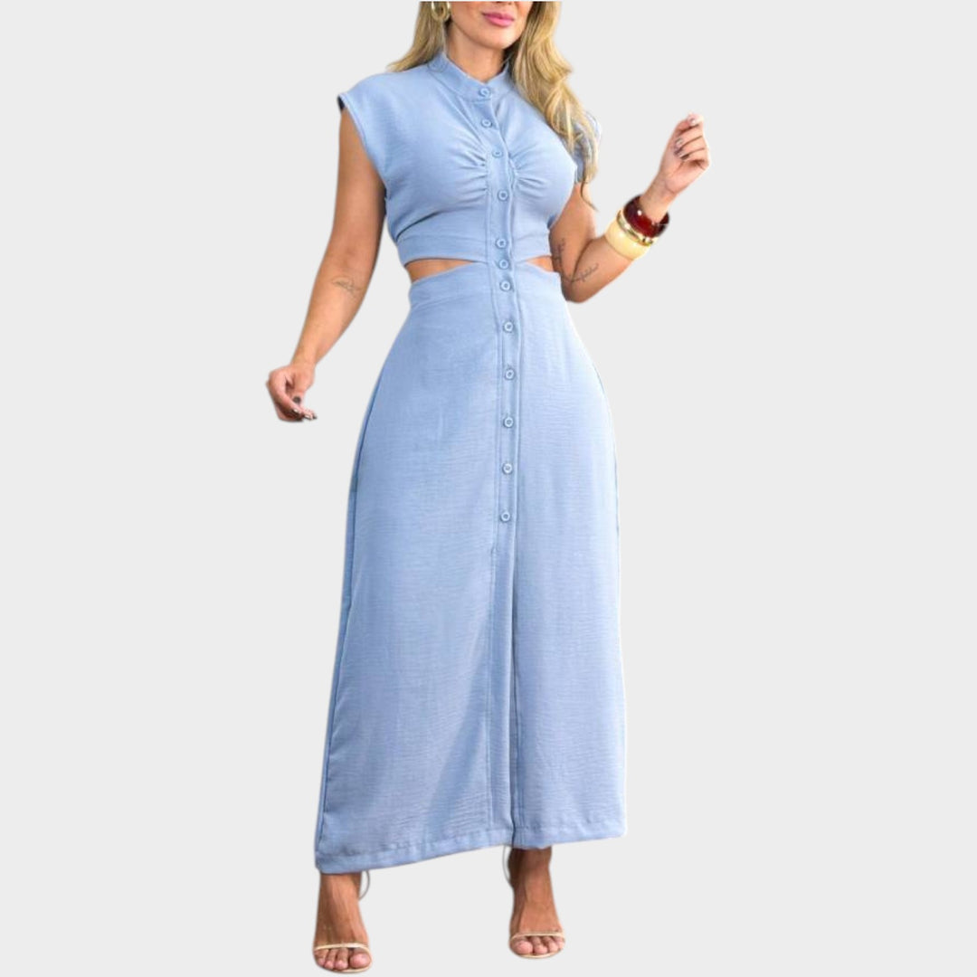 Chic Button-Down Cutout Dress