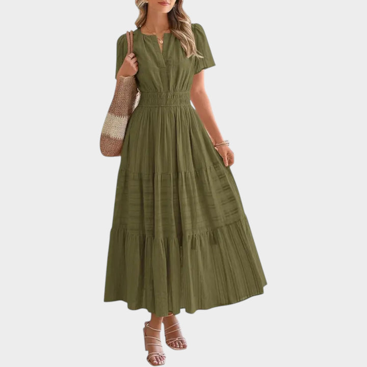 Smocked Waist Tiered Maxi Dress