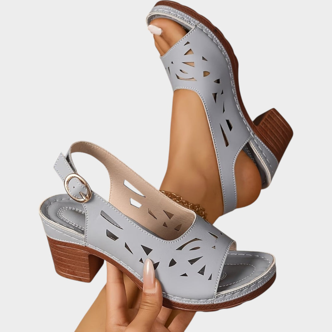 Cutout Slingback Comfort Heels