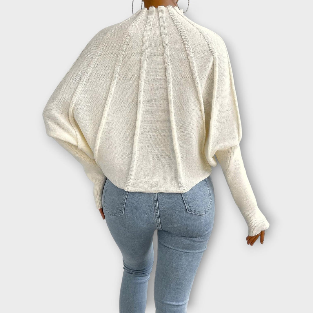 Stylish Ribbed High-Collar Sweater