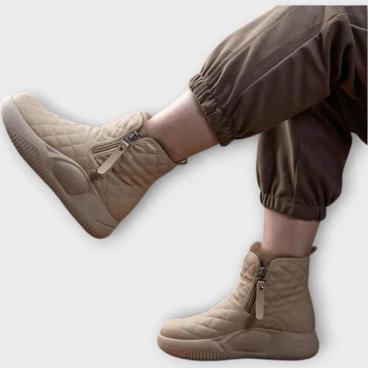 Insulated Quilted Zip-Up Winter Boots