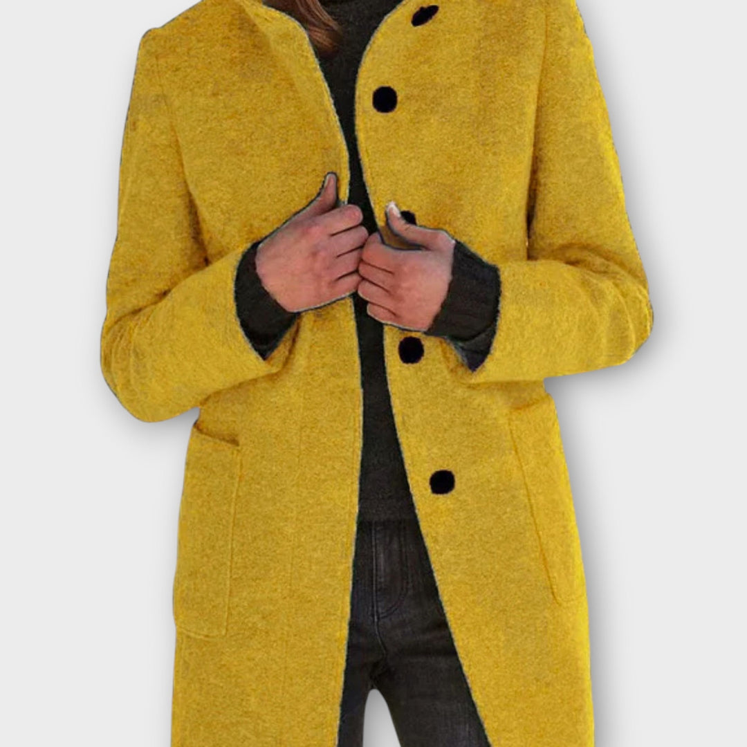 Classic Button-Up Mid-Length Coat