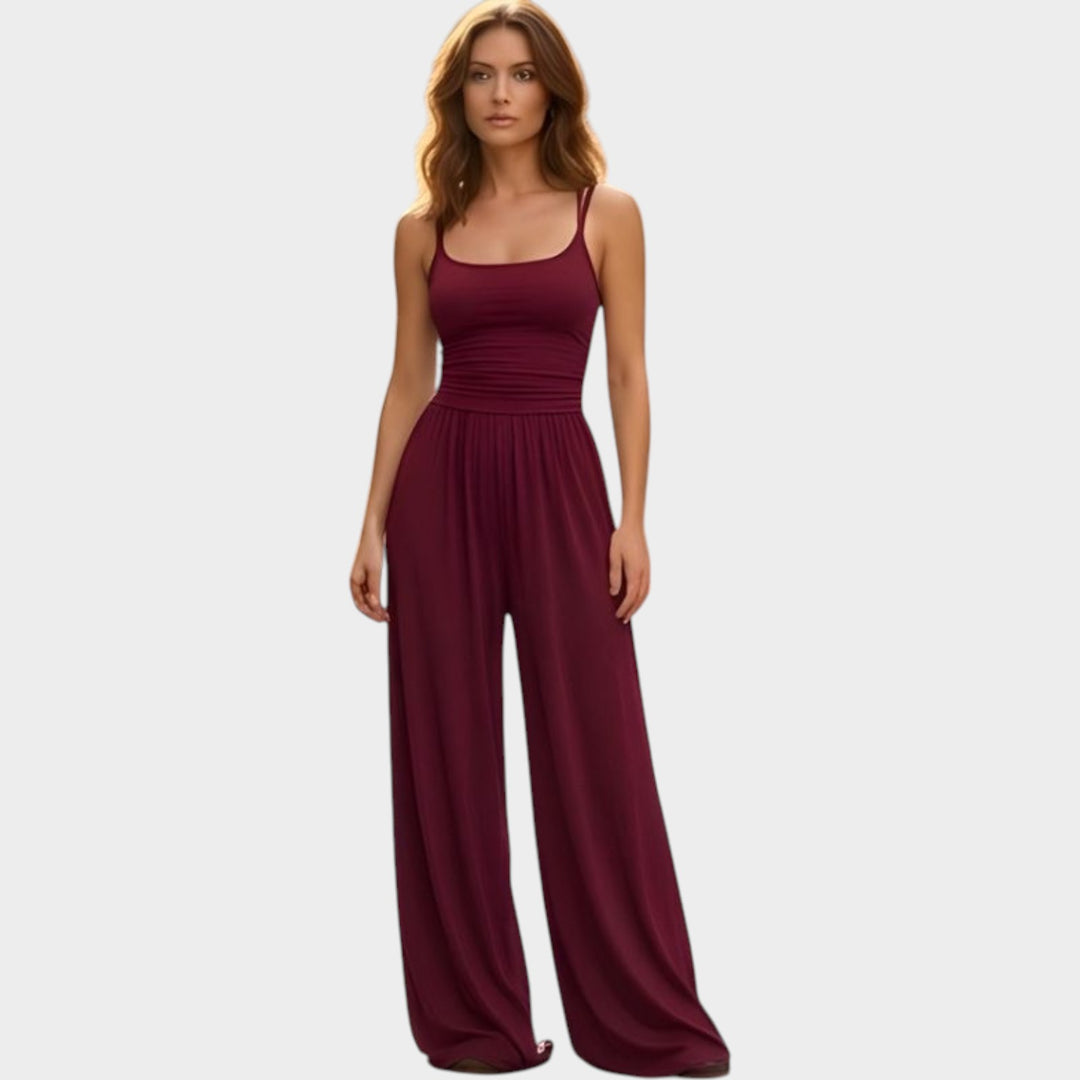 Sleek Strappy Wide-Leg Jumpsuit