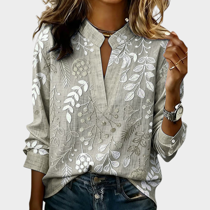 Botanical Print Relaxed Blouse