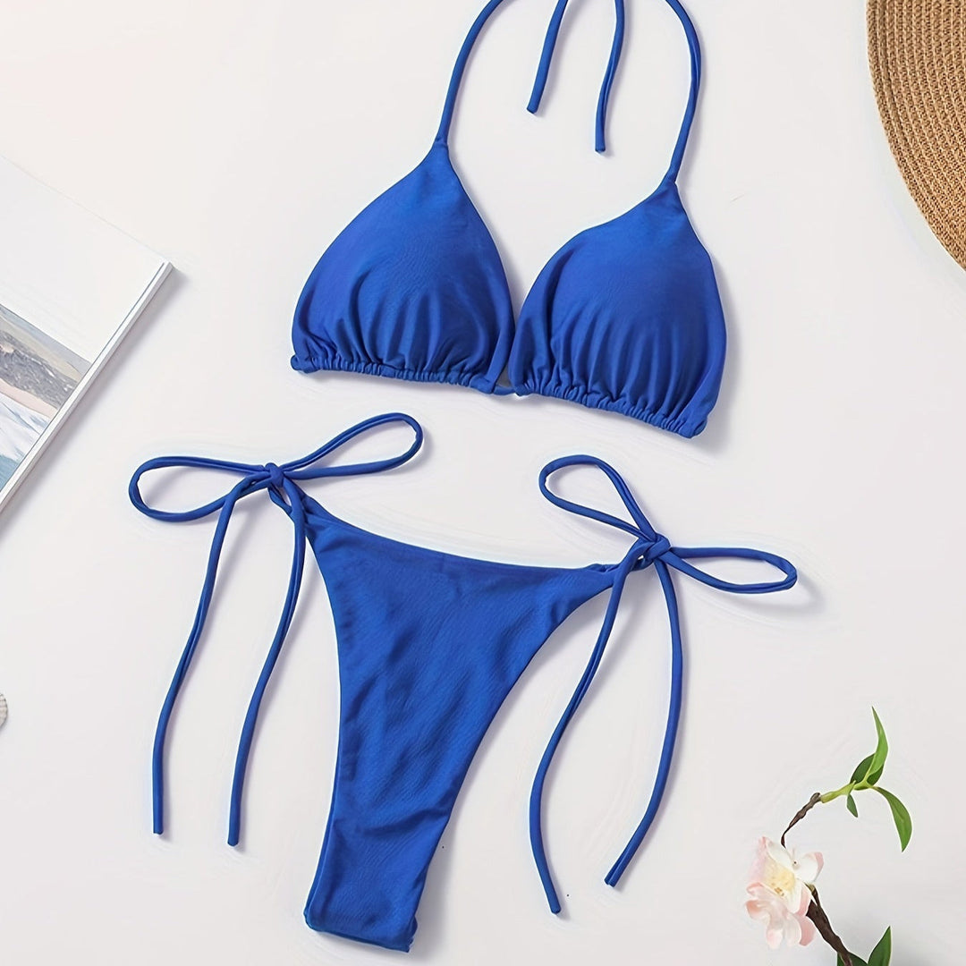 Halter Bikini with V Slip