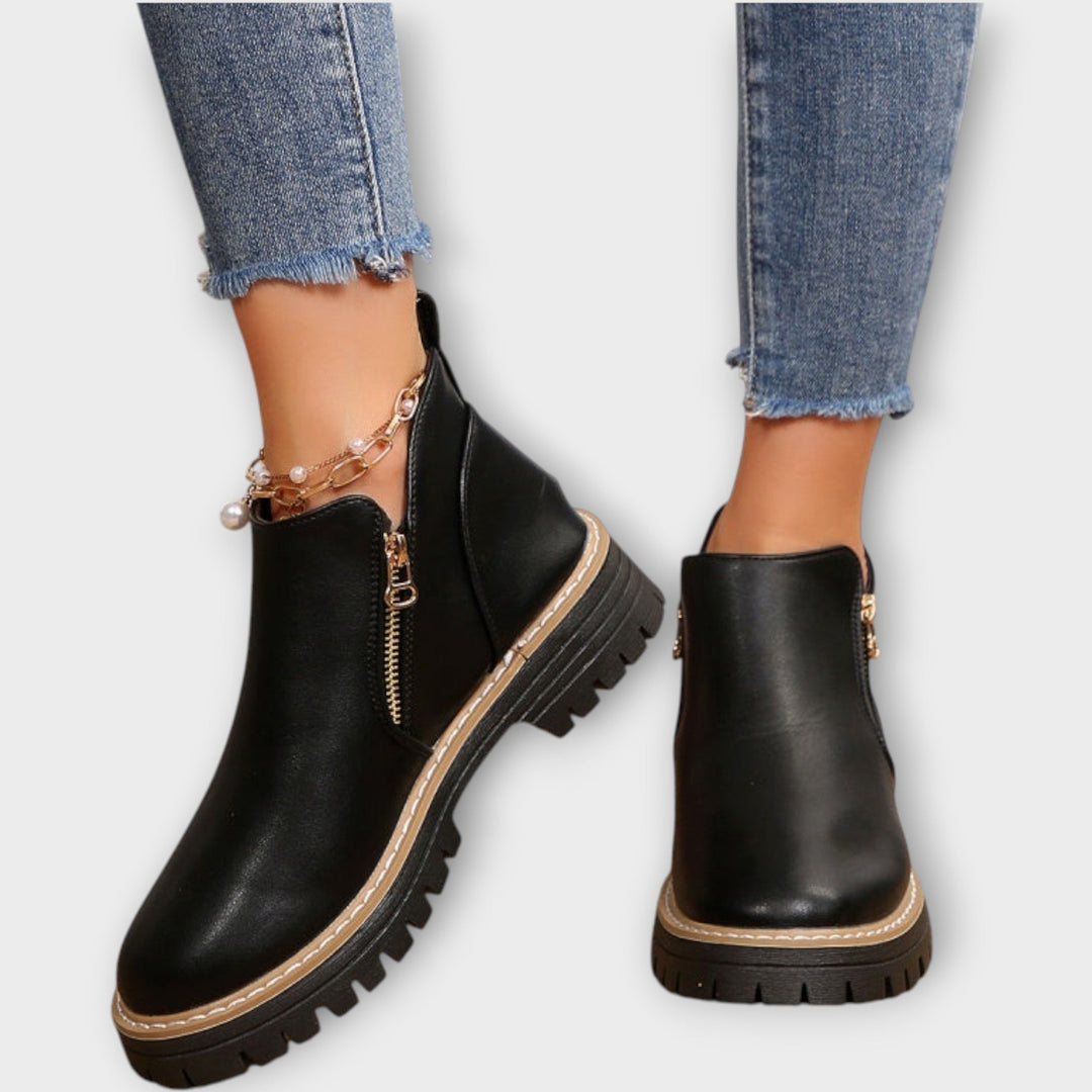Casual Zip-Up Ankle Boots for Daily Wear