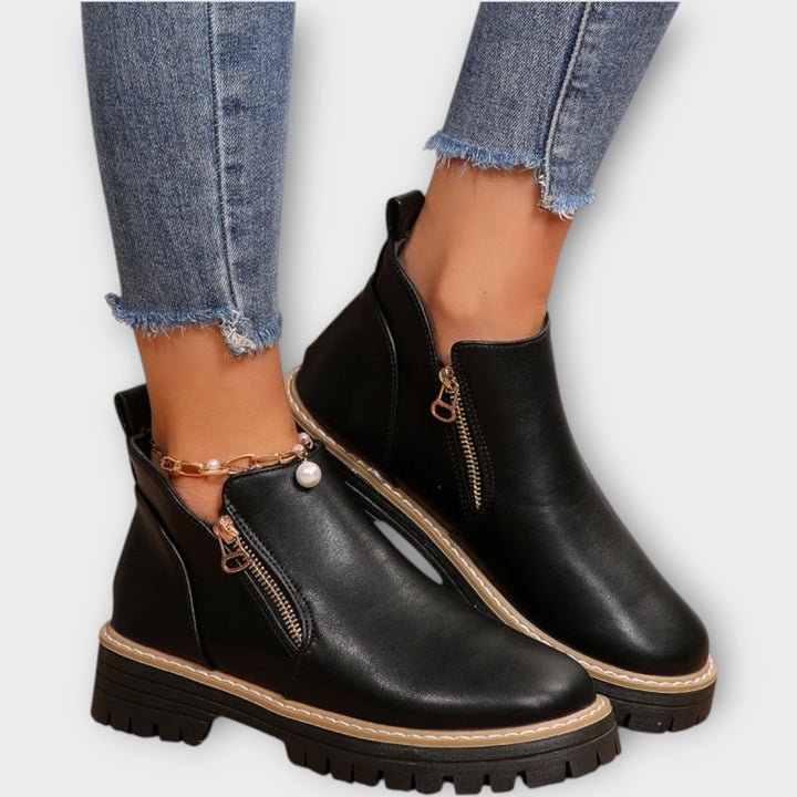 Casual Zip-Up Ankle Boots for Daily Wear