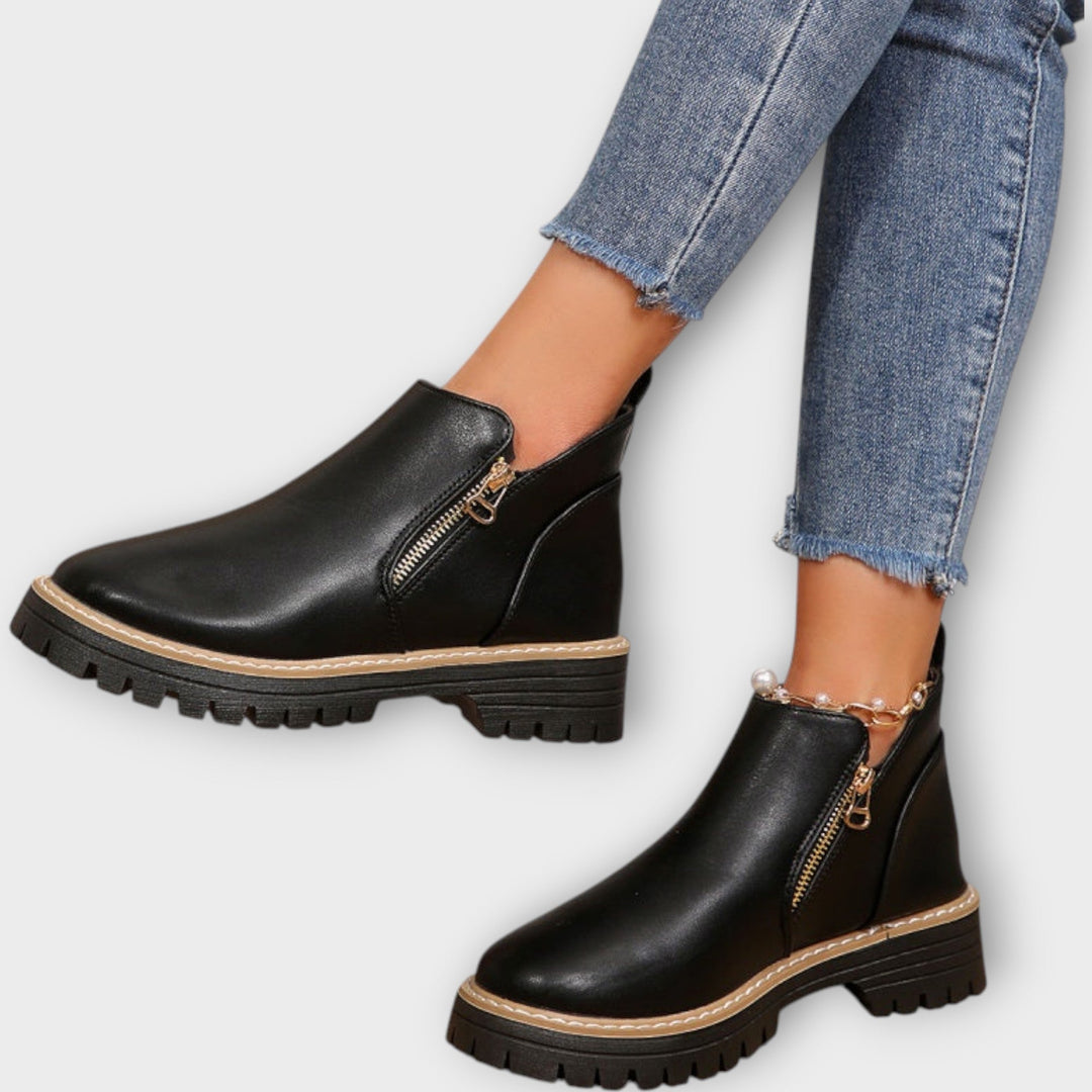 Casual Zip-Up Ankle Boots for Daily Wear