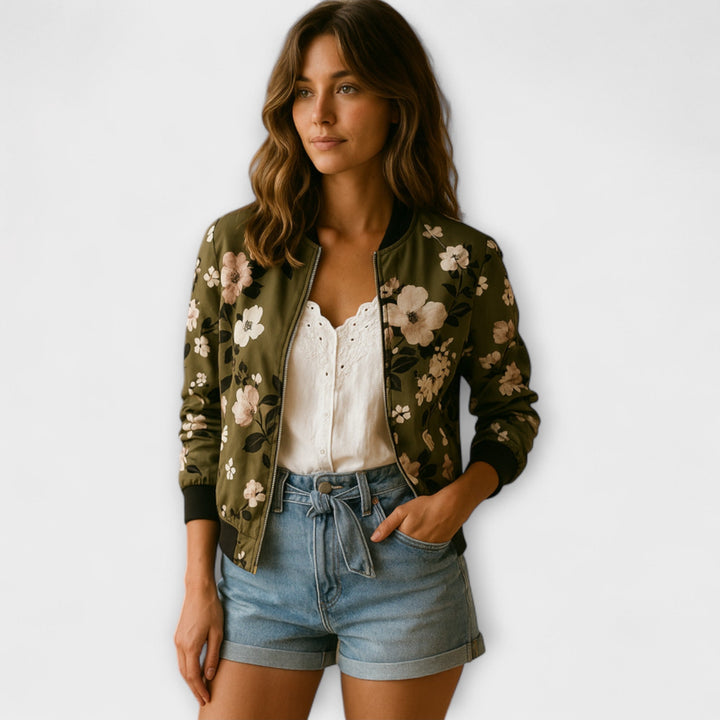 Kaelin - Floral Embellished Stylish Bomber Jacket