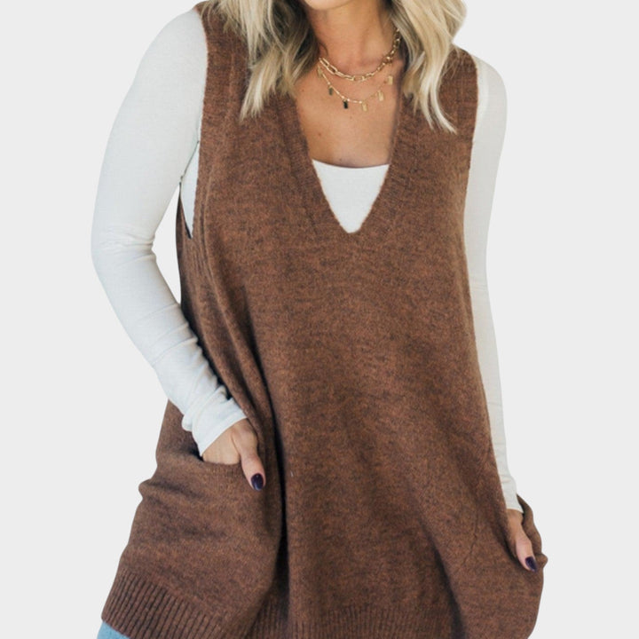 Comfortable V-Neck Knit Sweater Vest