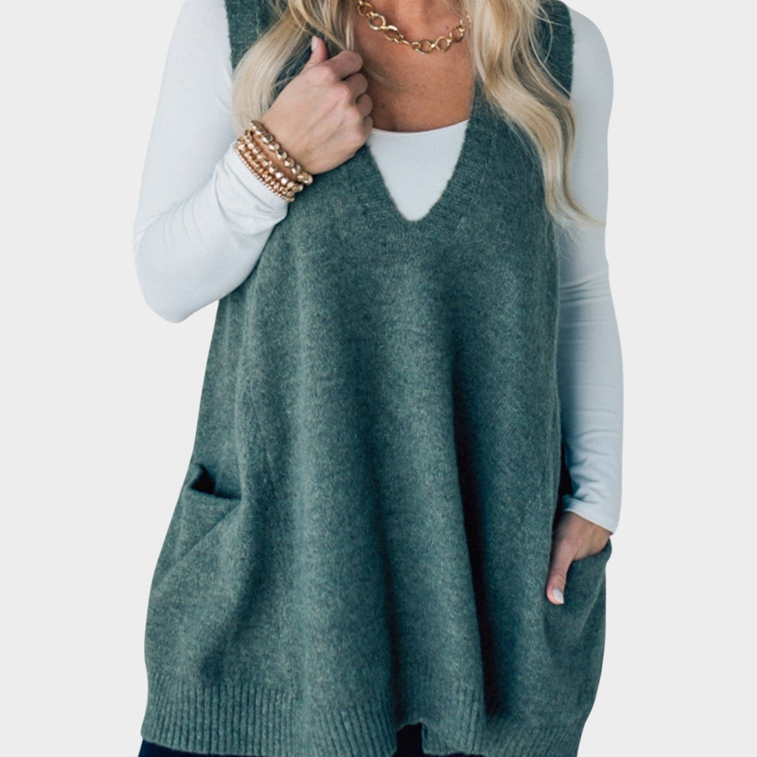 Comfortable V-Neck Knit Sweater Vest