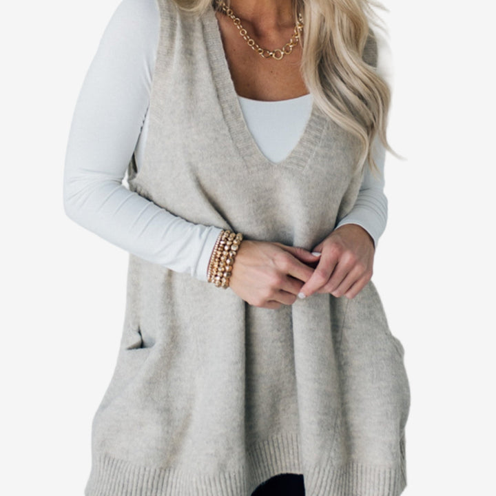 Comfortable V-Neck Knit Sweater Vest