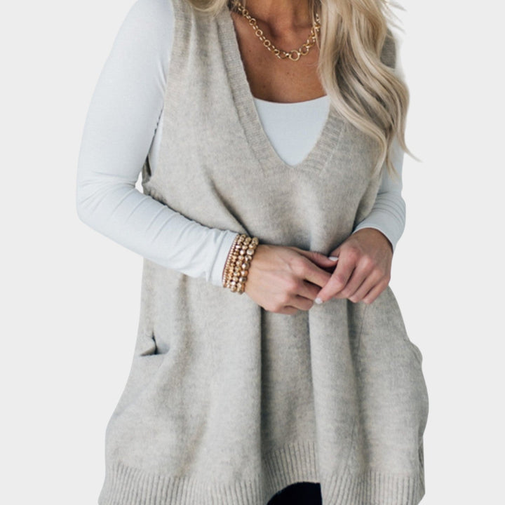 Comfortable V-Neck Knit Sweater Vest
