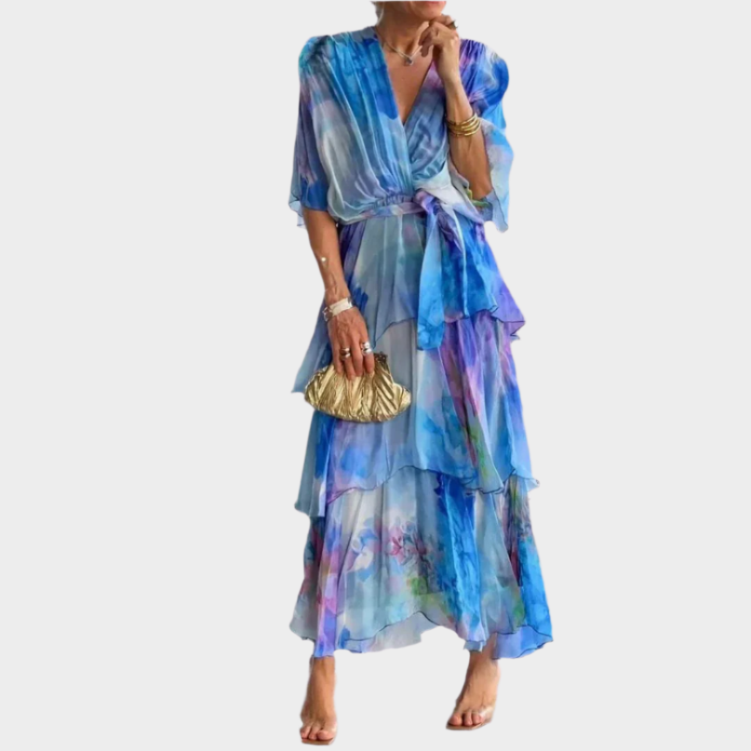 Dress with Deep V-Neck