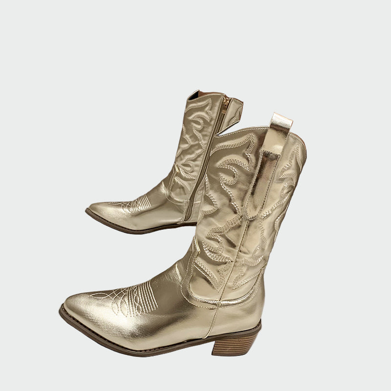 Shimmering Metallic Cowboy Boots