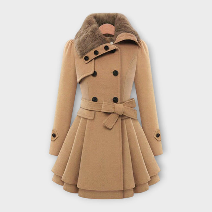 Emma - Stylish Coat Featuring a Faux Fur Collar