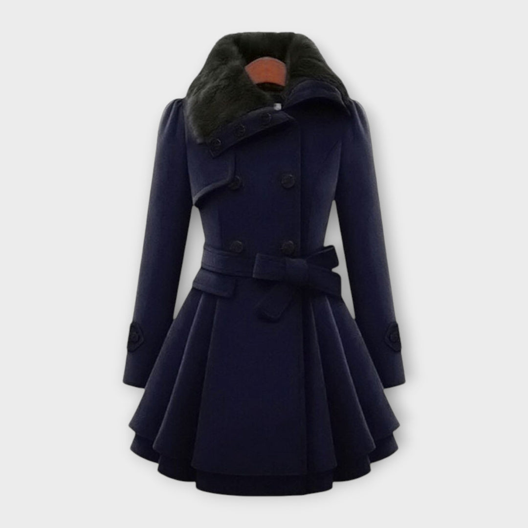 Emma - Stylish Coat Featuring a Faux Fur Collar