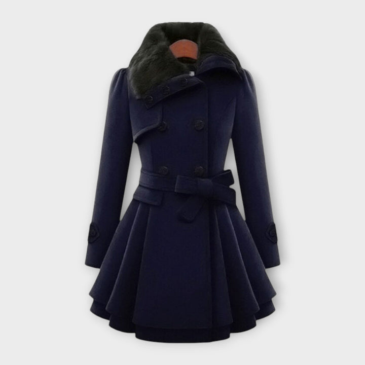 Emma - Stylish Coat Featuring a Faux Fur Collar