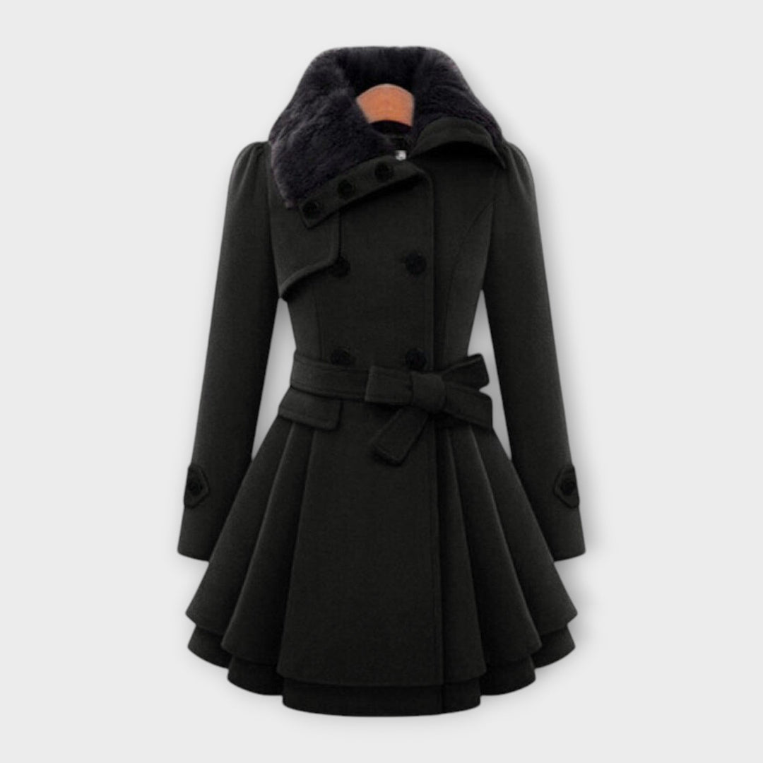 Emma - Stylish Coat Featuring a Faux Fur Collar