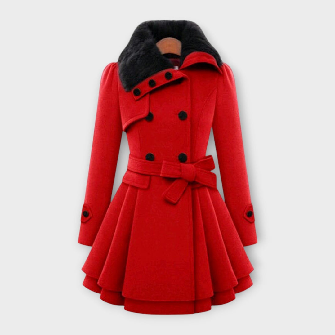 Emma - Stylish Coat Featuring a Faux Fur Collar