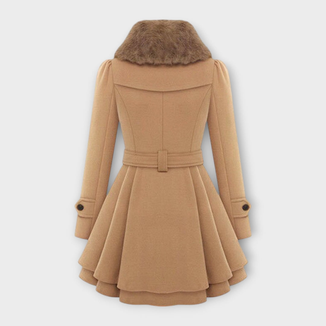 Emma - Stylish Coat Featuring a Faux Fur Collar
