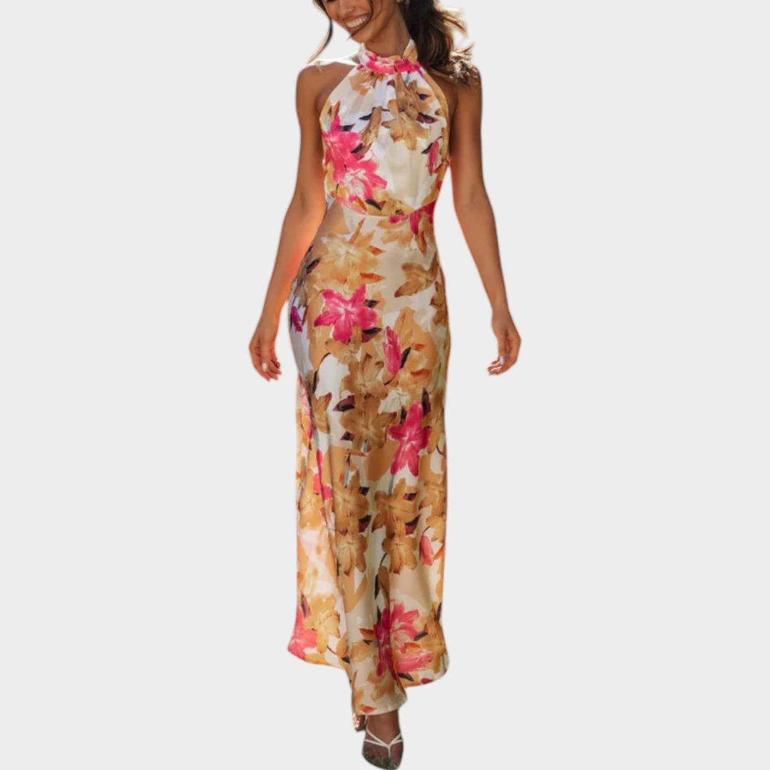 Floral Halter Maxi Dress