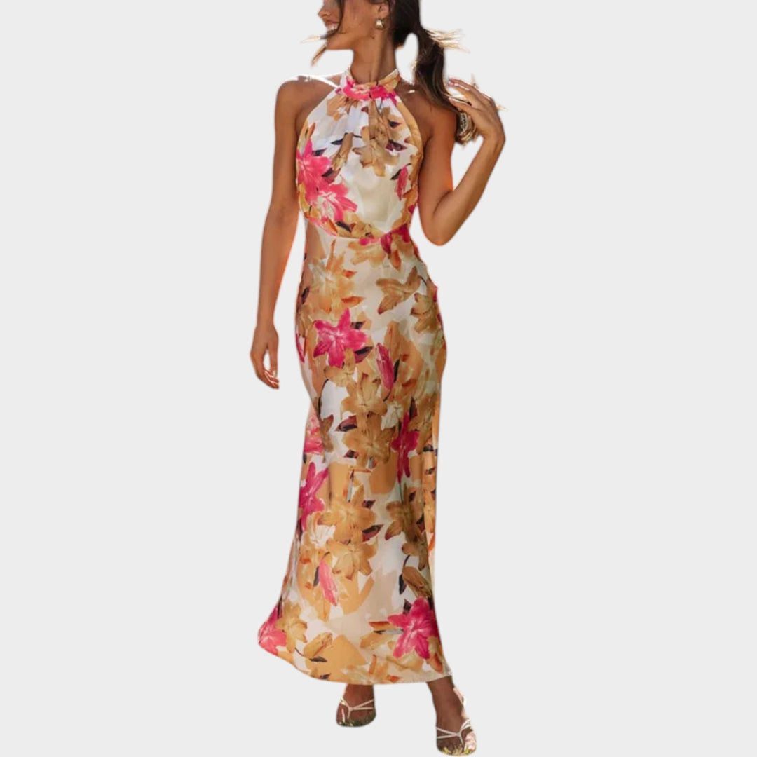 Floral Halter Maxi Dress