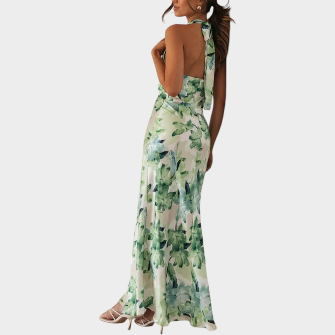 Floral Halter Maxi Dress