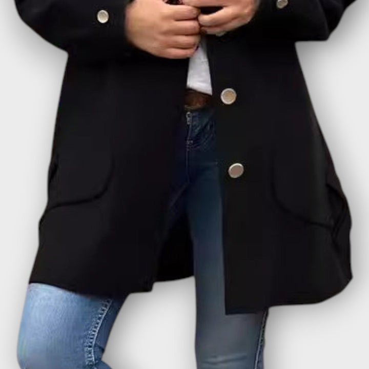 Stylish Button-Up Mid-Length Coat