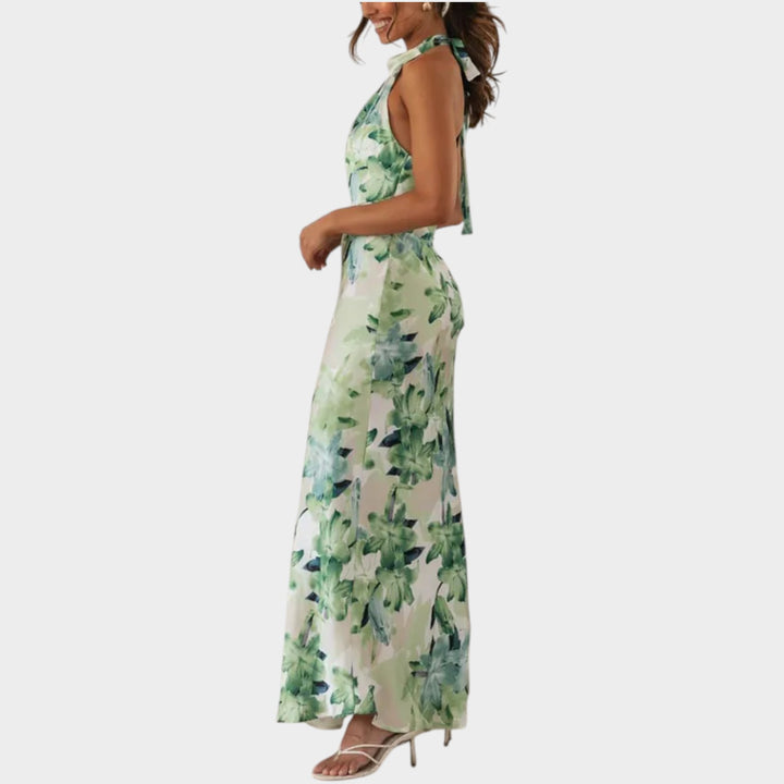 Floral Halter Maxi Dress