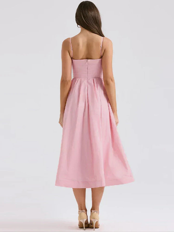 Dress with Wide and Soft Satin Line