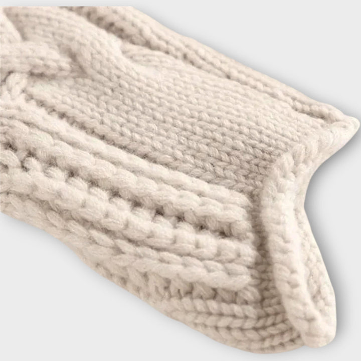 Ksenia Braided Pattern Cashmere Turtleneck