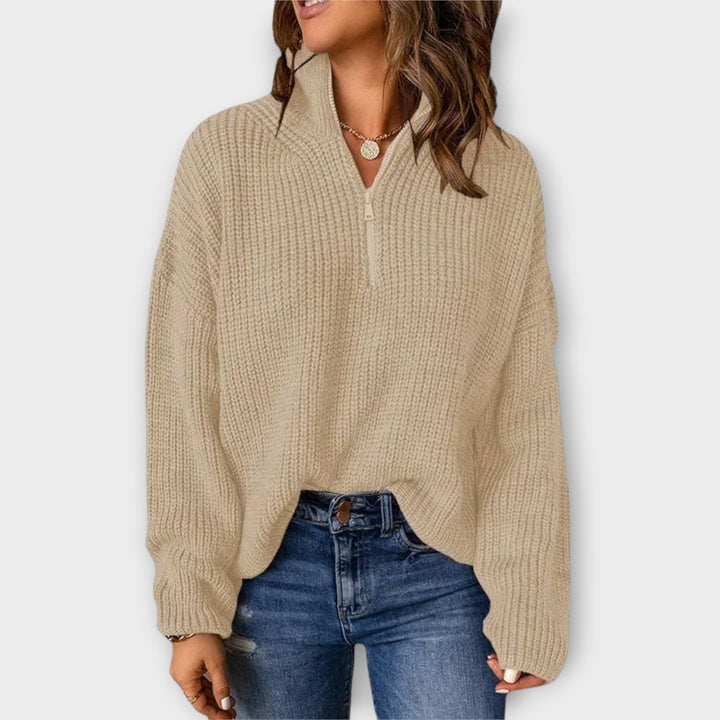 Comfortable Half-Zip Knit Pullover