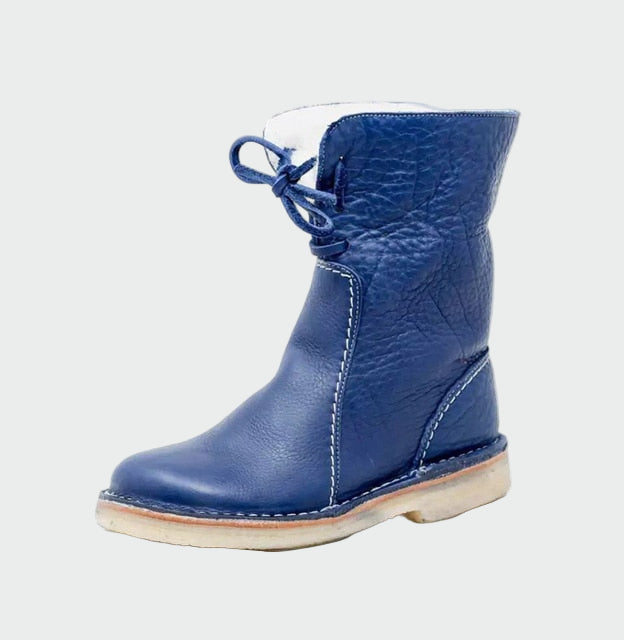 Water-Resistant Leather Ankle Boots Featuring Cozy Wool Lining