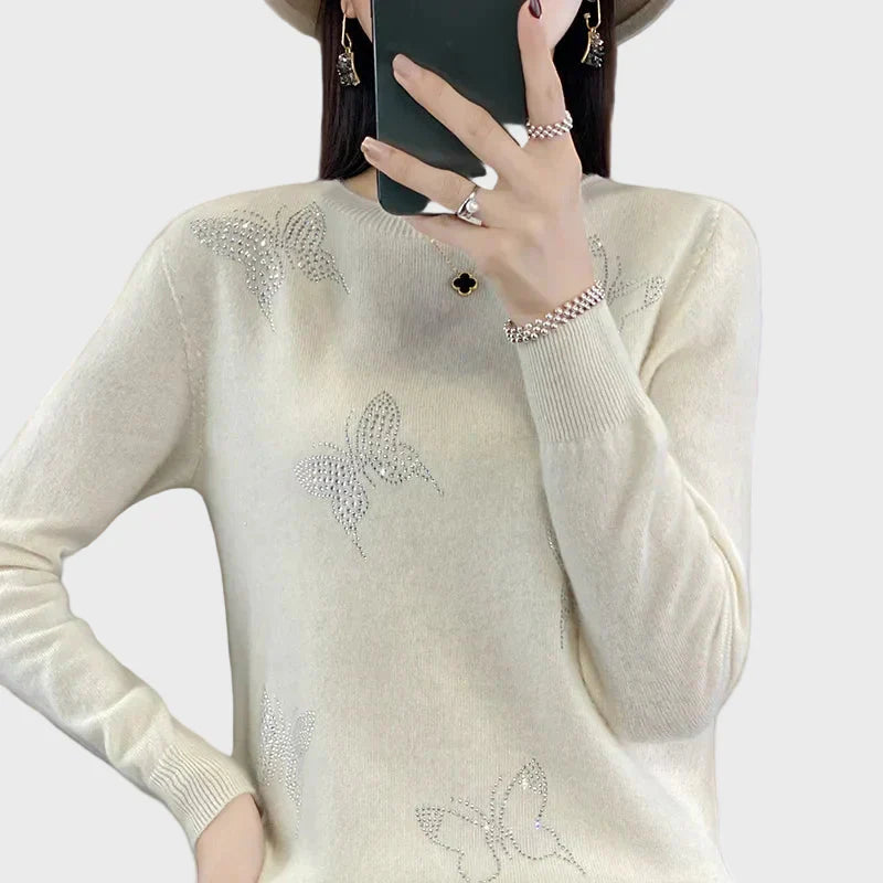 Knitted Roll Neck with Butterfly Pattern