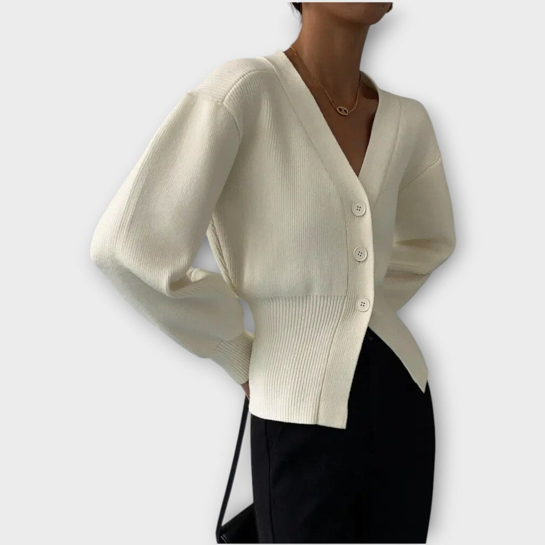 Chic Ribbed Knit Button-Up Cardigan
