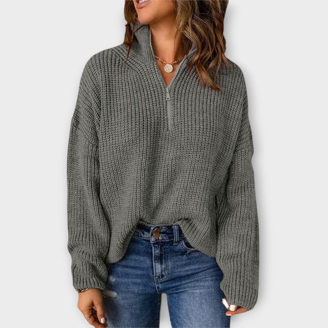 Comfortable Half-Zip Knit Pullover
