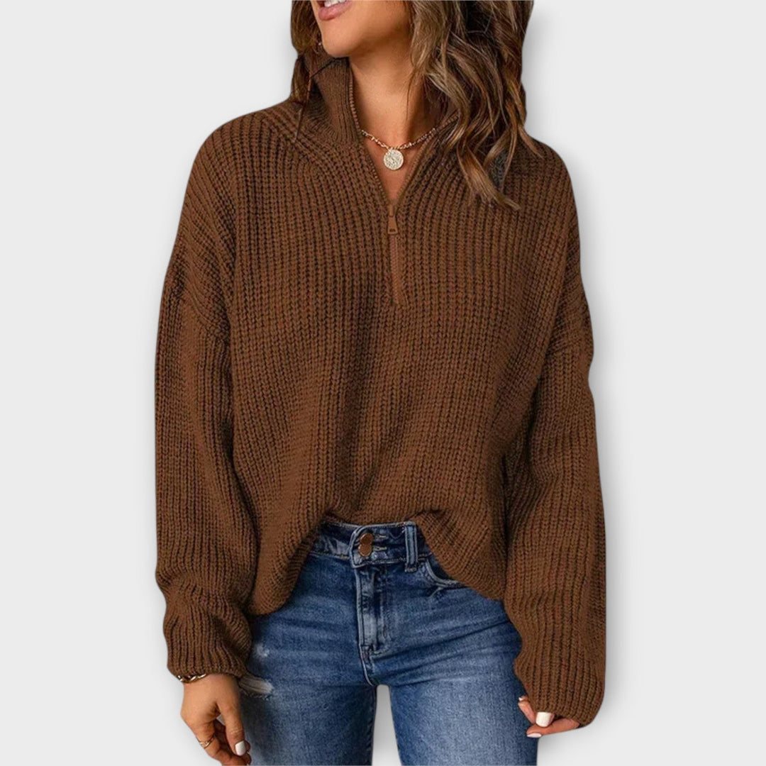 Comfortable Half-Zip Knit Pullover
