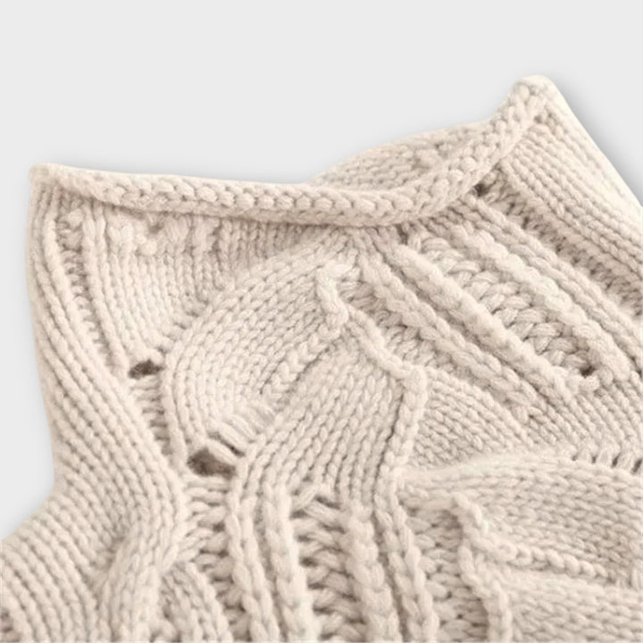 Soft Textured Knit Turtleneck Pullover