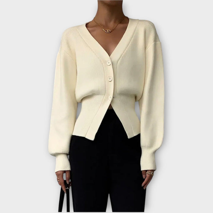 Elegant Rib-Knit Button Cardigan