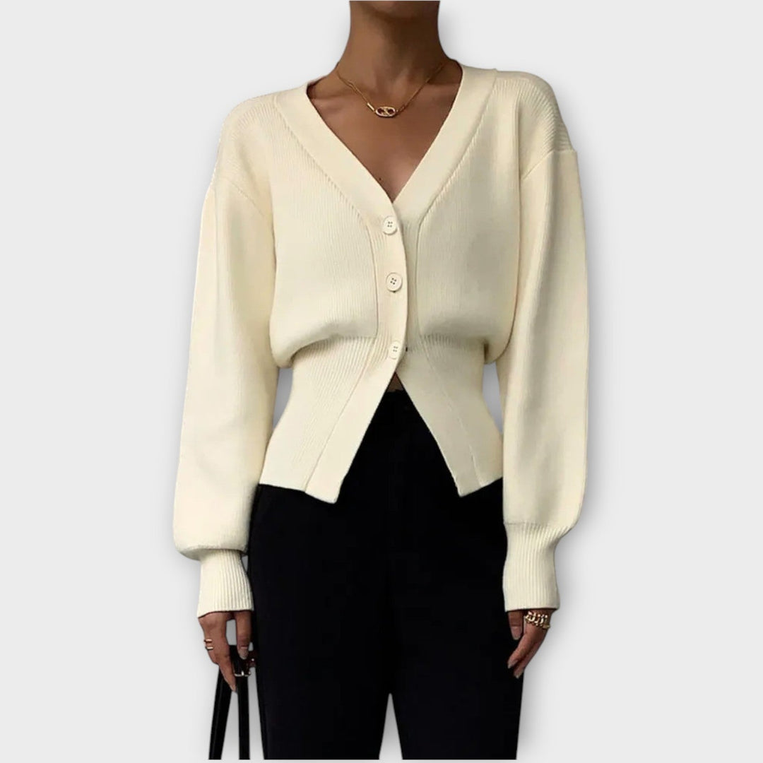 Chic Ribbed Knit Button-Up Cardigan