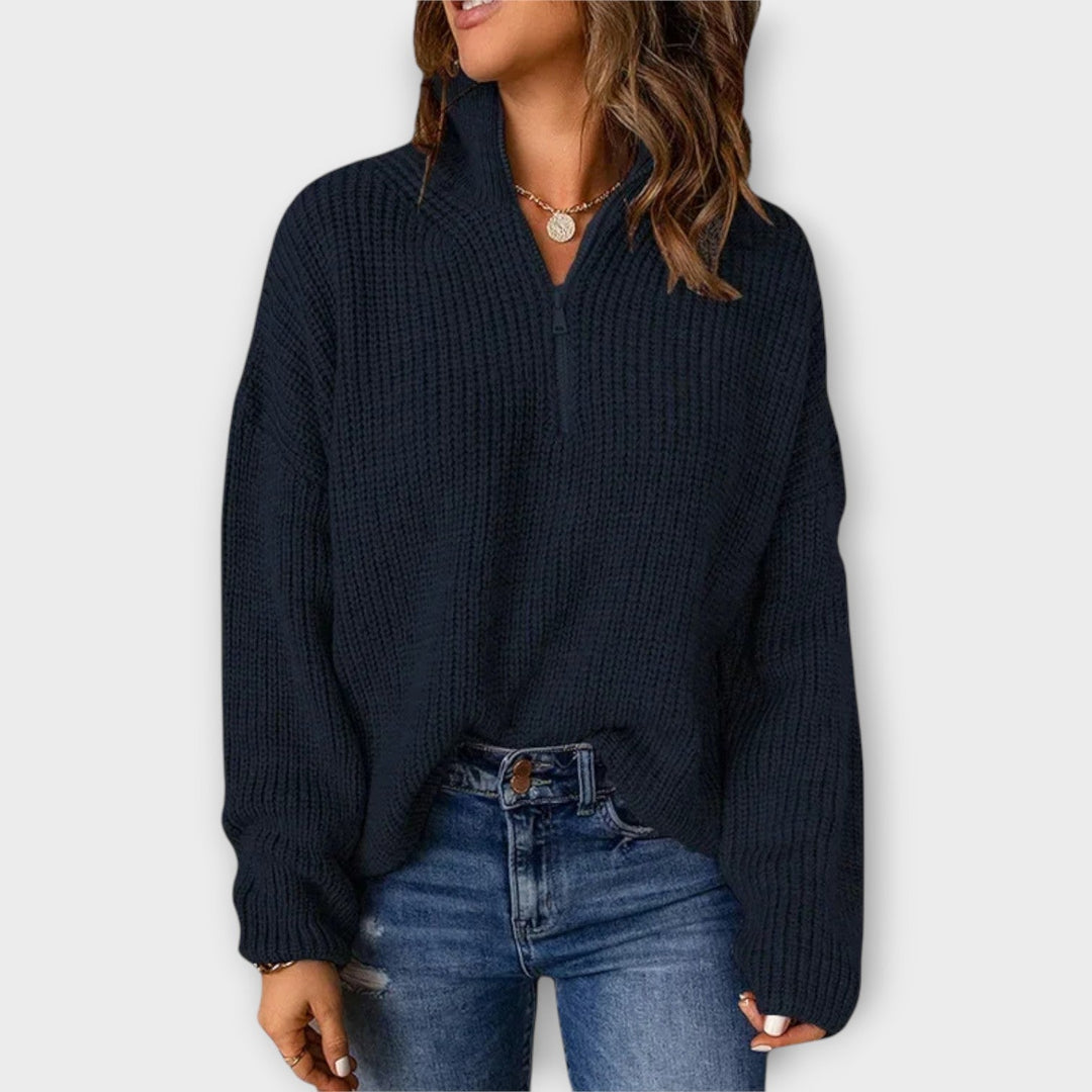 Comfortable Half-Zip Knit Pullover