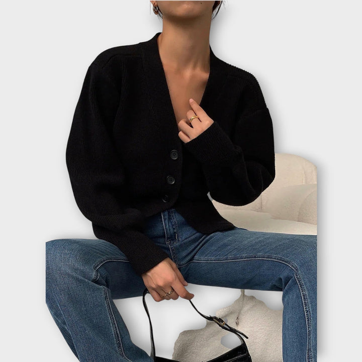 Chic Ribbed Knit Button-Up Cardigan