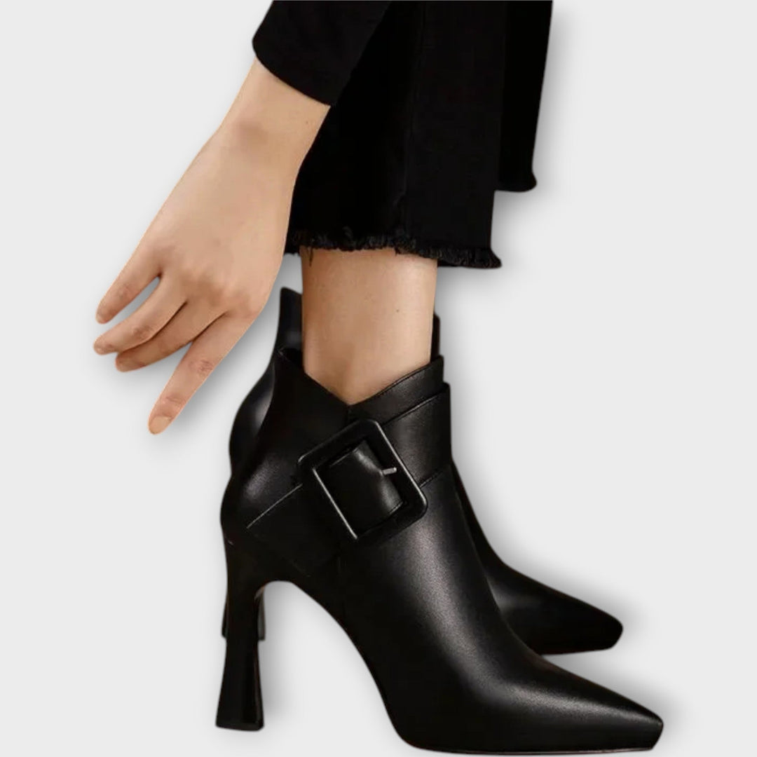 Aveline Buckled Heeled Boots