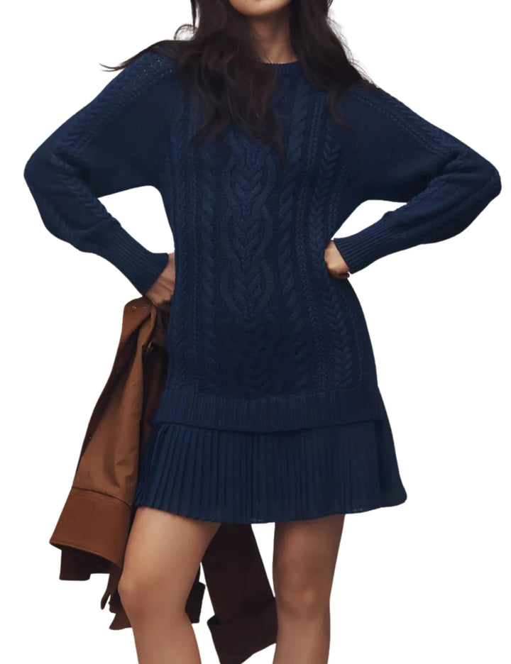 Chunky Cable Knit Sweater Dress
